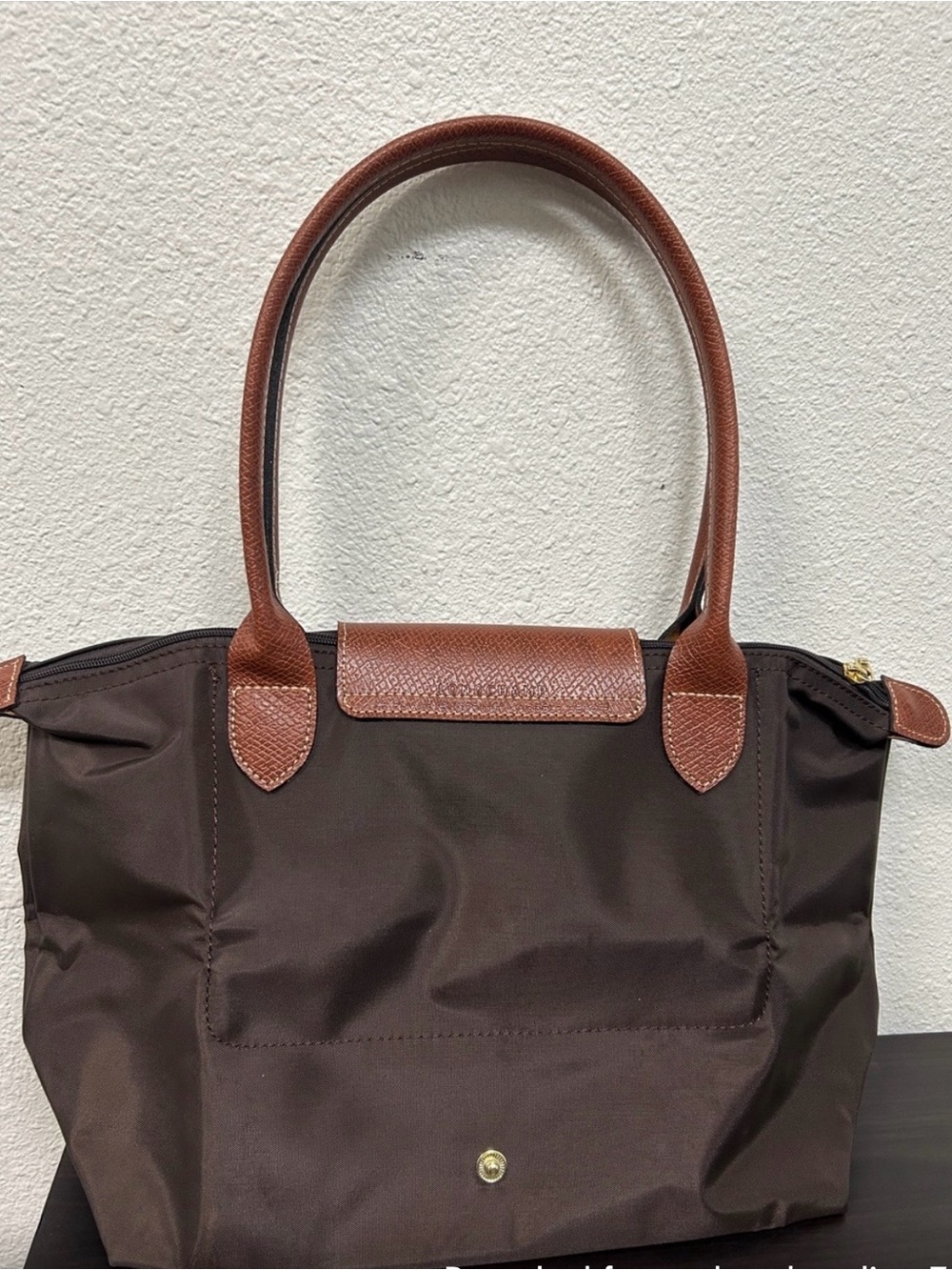 Longchamp Brown Nylon Tote with Tan Leather Trim - Picture 3 of 5